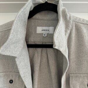 Men's Anian Twill Overshirt Light Grey XL